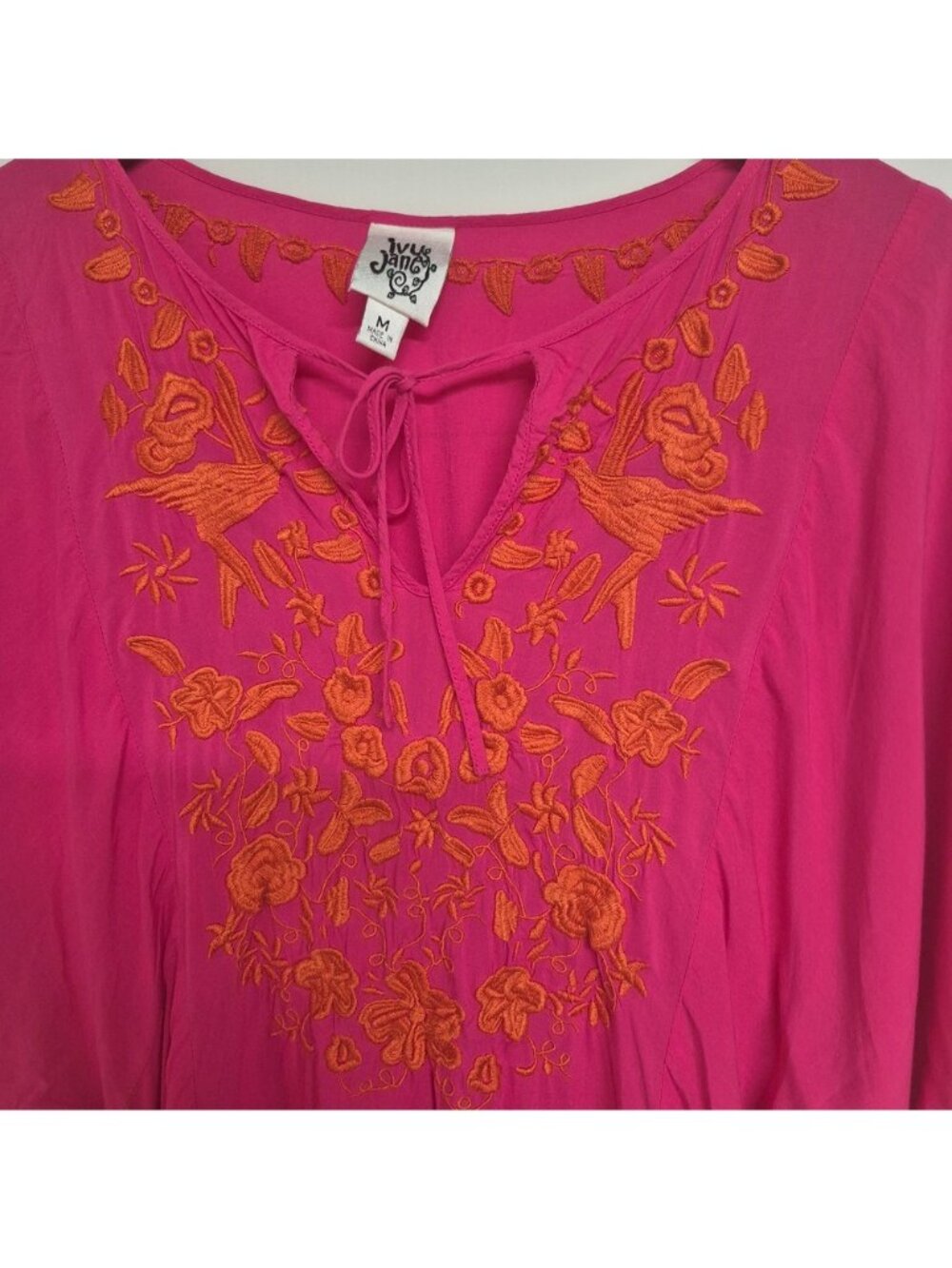 Ivu Jane Women's Pink Boho Embroidered Tunic Top - Picture 2 of 9